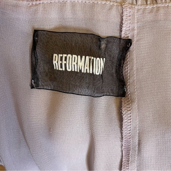 Reformation Lilac Sheer Shoulder Knot Midi Dress US 6 - Picture 7 of 8